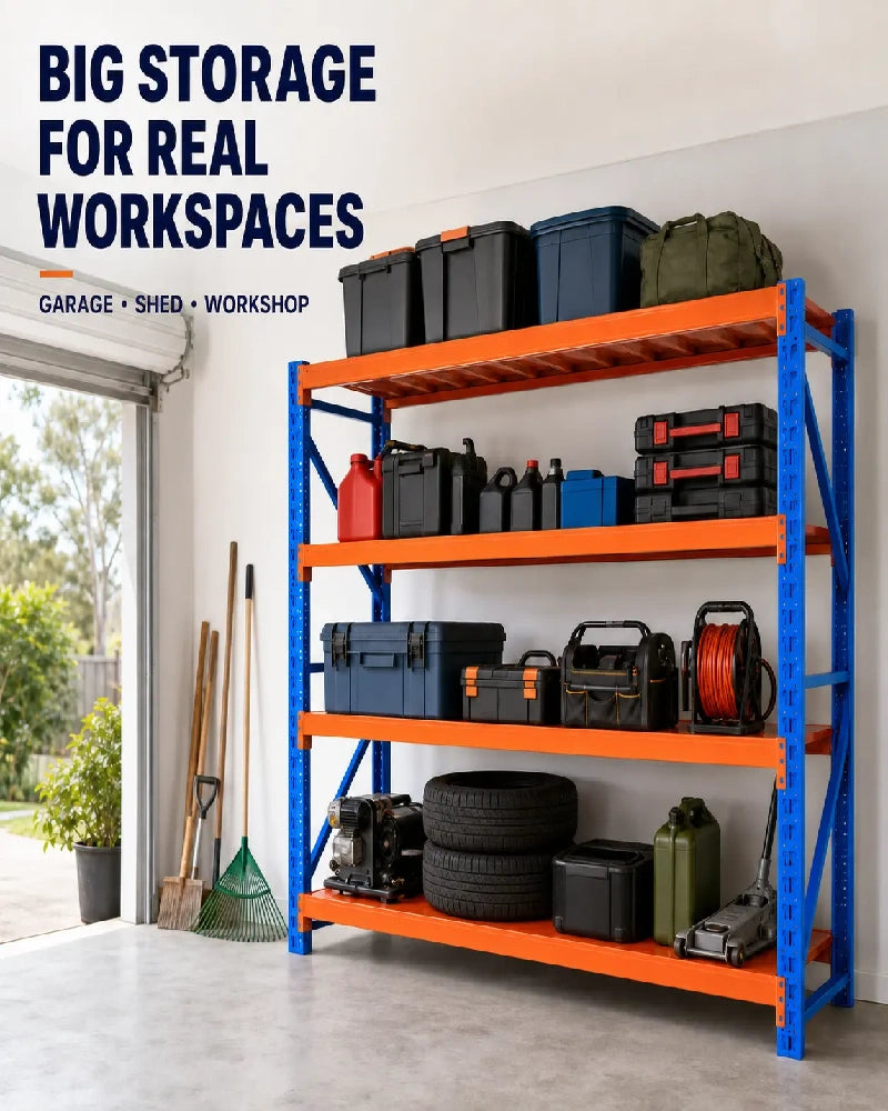 4-Tier Heavy-Duty Steel Storage Shelving Unit – 900 kg Capacity, 2000 × 600 × 2000 mm