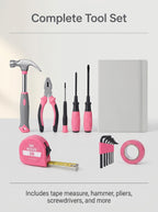 13-Piece Mini Tool Kit for Dorm, Home & Office – Pale Pink