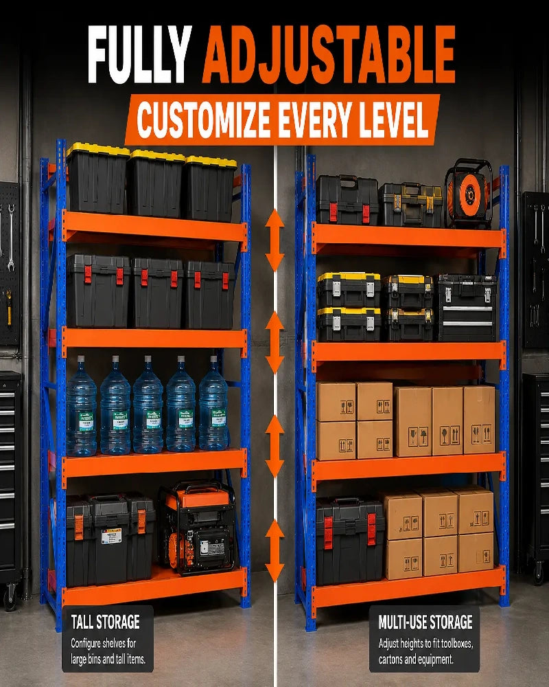 4-Tier Heavy-Duty Steel Storage Shelving Unit – 900 kg Capacity, 2000 × 600 × 2000 mm