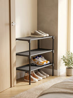 3-Tier Stackable Shoe Rack – 27.5 in Wide, Black