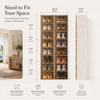 Stackable shoe cabinet compartment detail