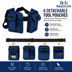 Four detachable tool pouches