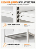 Heavy-Duty Steel Gondola Shelving – Modular Main, Extension & End Units, White