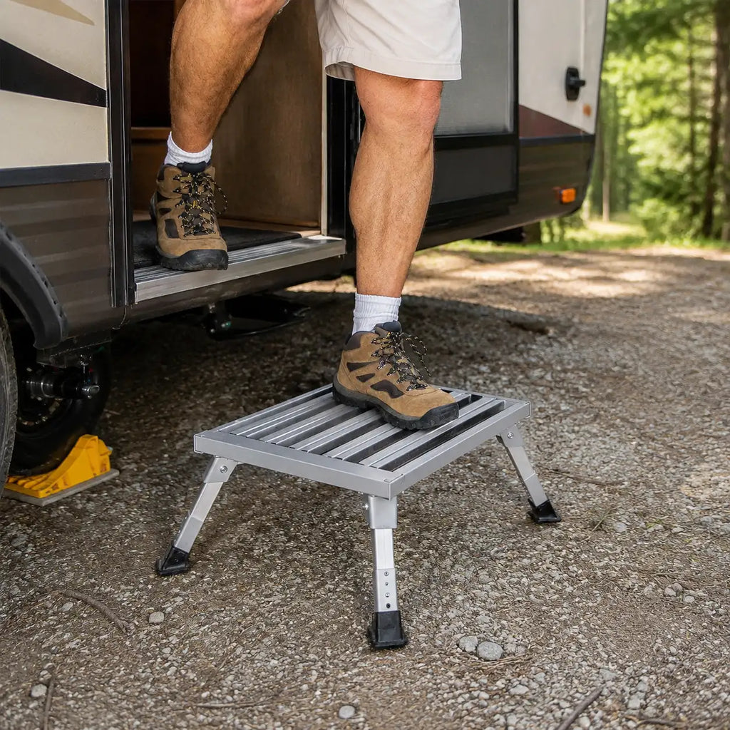 Portable step stool for RV use
