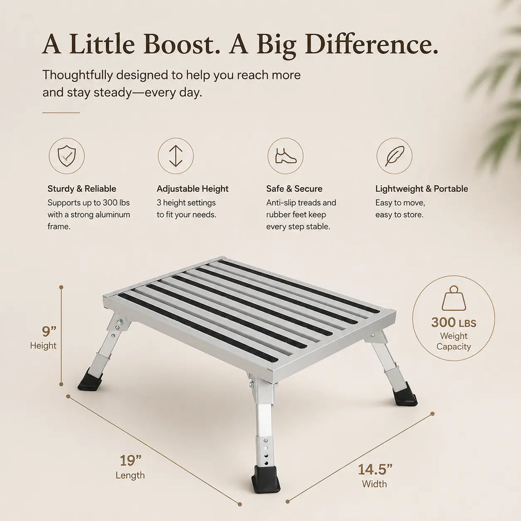 Compact aluminum step stool alternate view