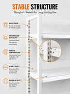 Heavy-Duty Steel Gondola Shelving – Modular Main, Extension & End Units, White